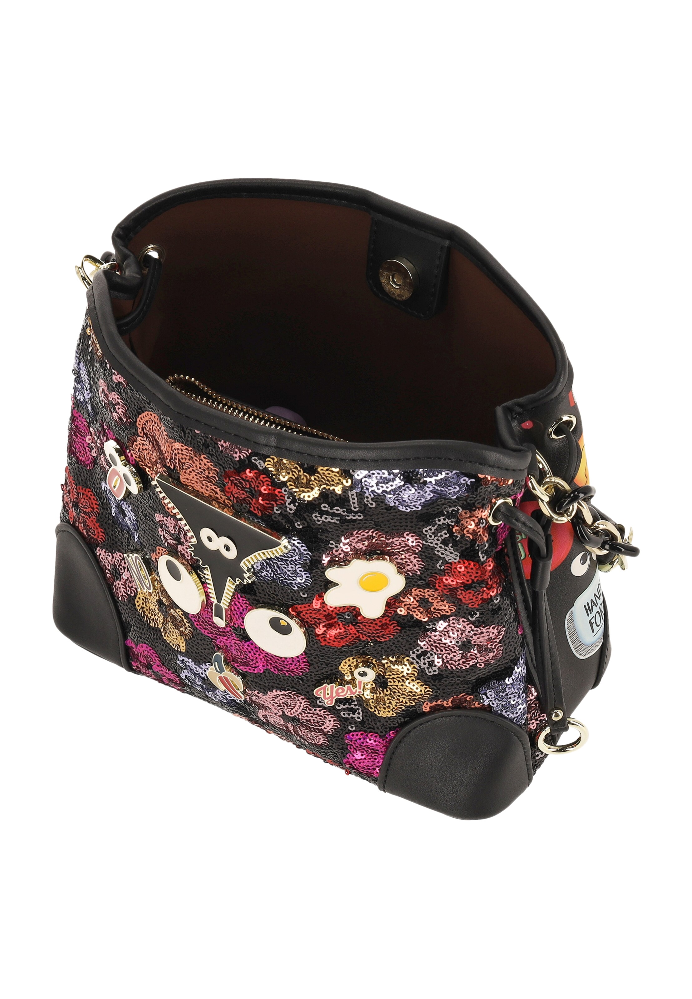 MYMO - Malas de tiracolo 'Pop Eyetheme' em preto