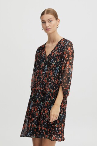 ICHI Summer Dress in Black: front