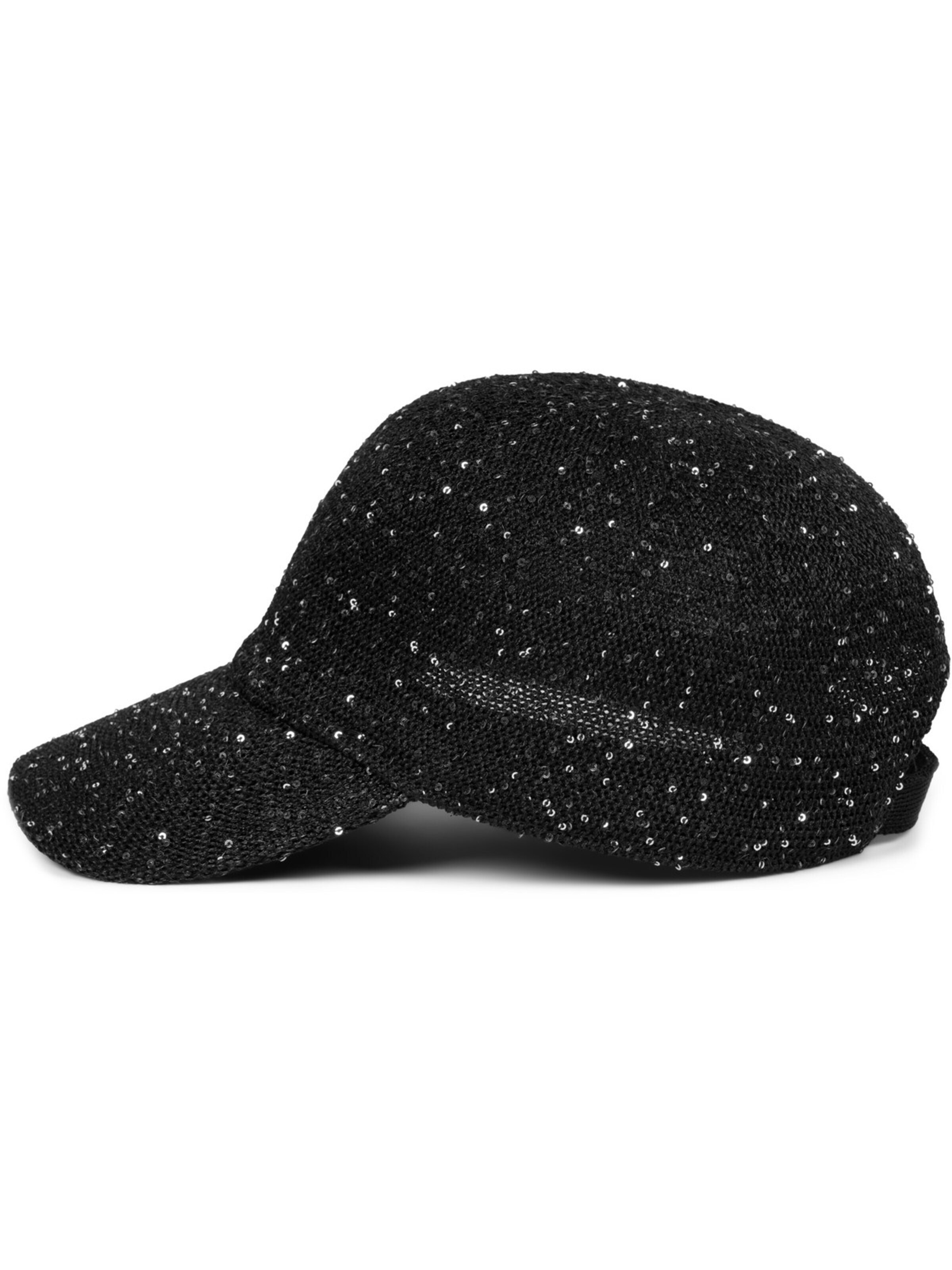 styleBREAKER Cap 'Gewebtes Baseball Cap Pailletten' in Black