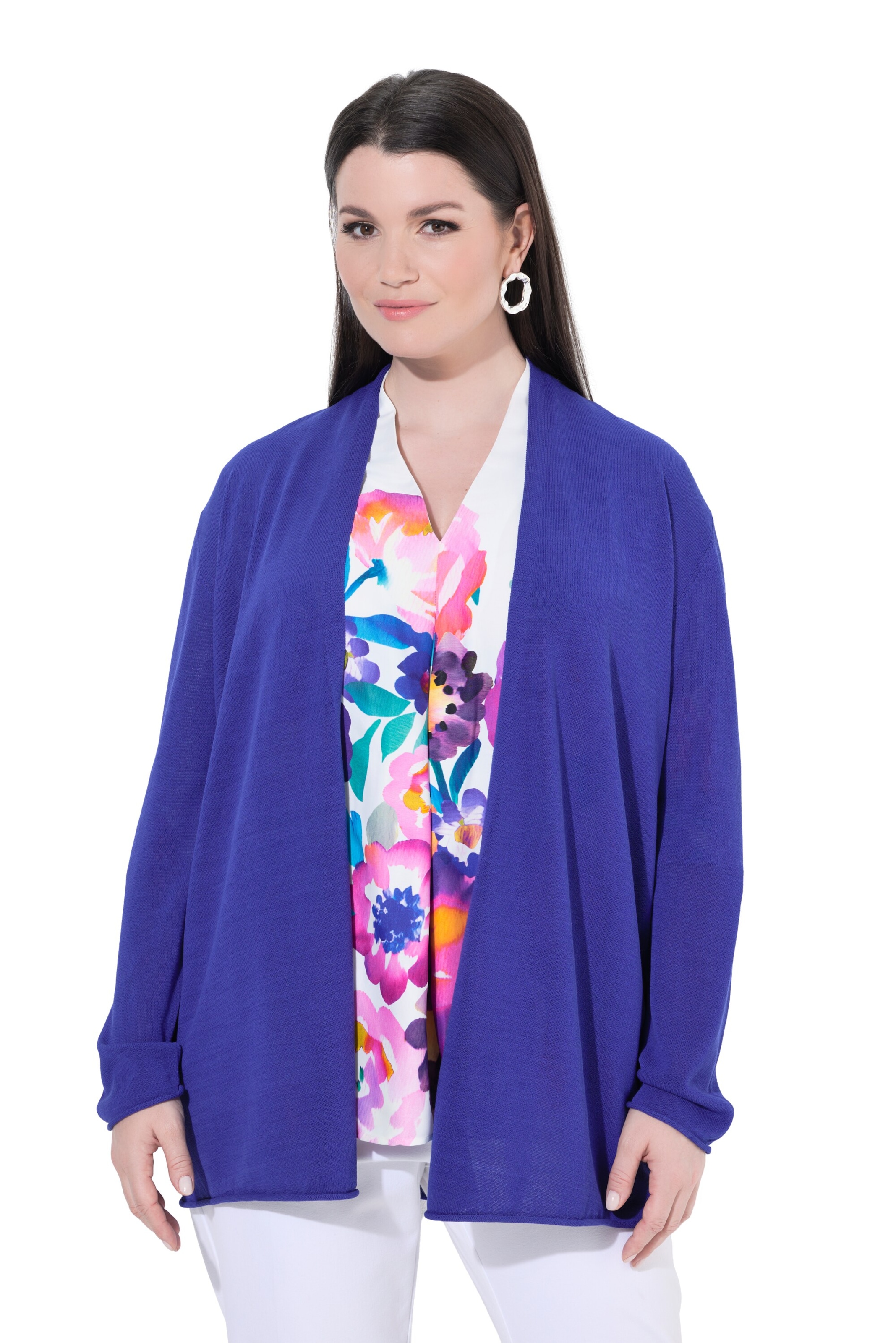 Ulla Popken Knit cardigan in Blue: front