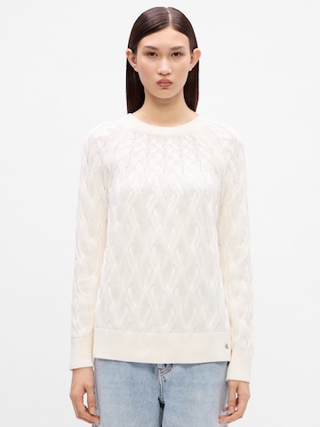 Calvin Klein Jeans Pulover | bela barva: sprednja stran