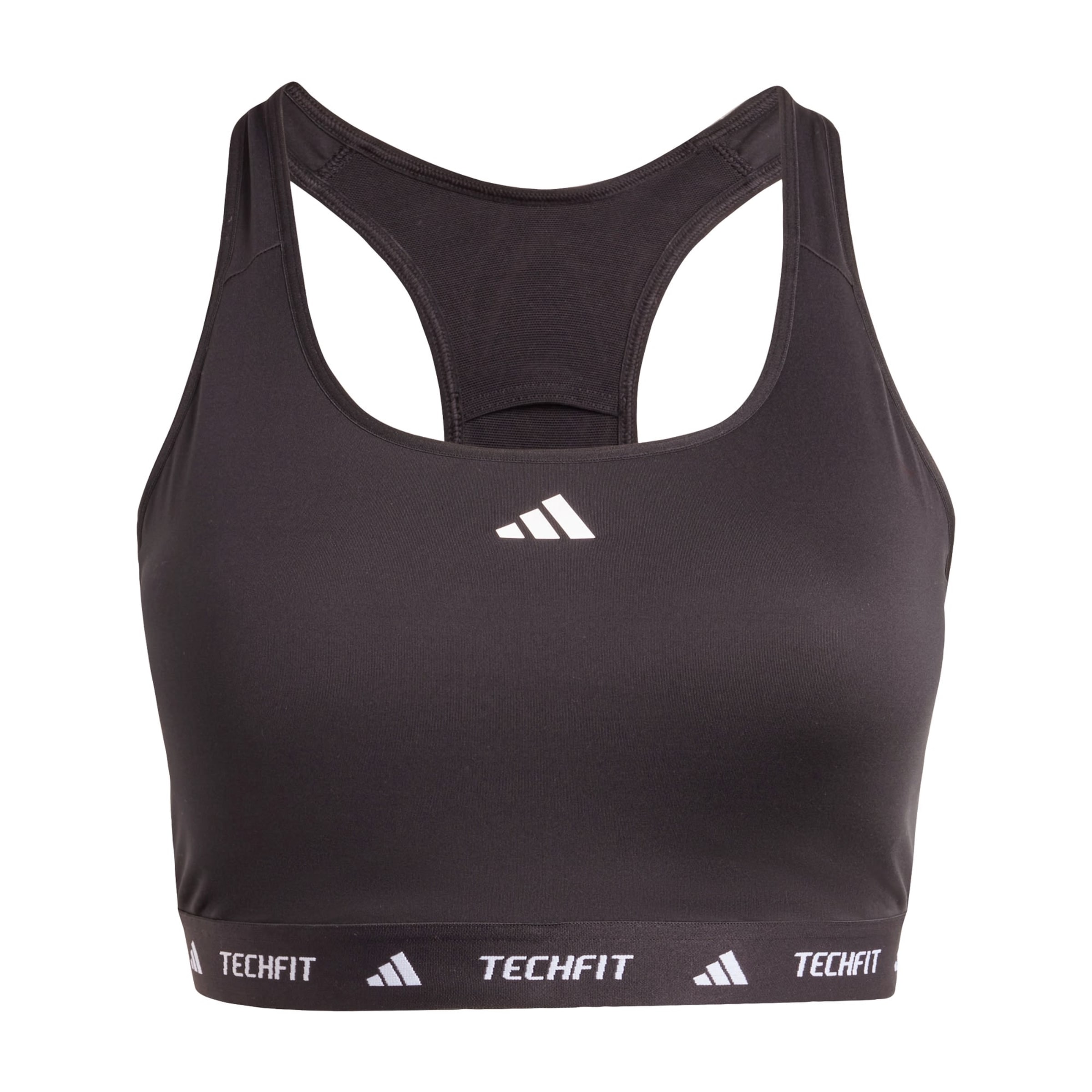 ADIDAS PERFORMANCE Sports bra 'TECHFIT (Plus Size)' in Black / White, Item view