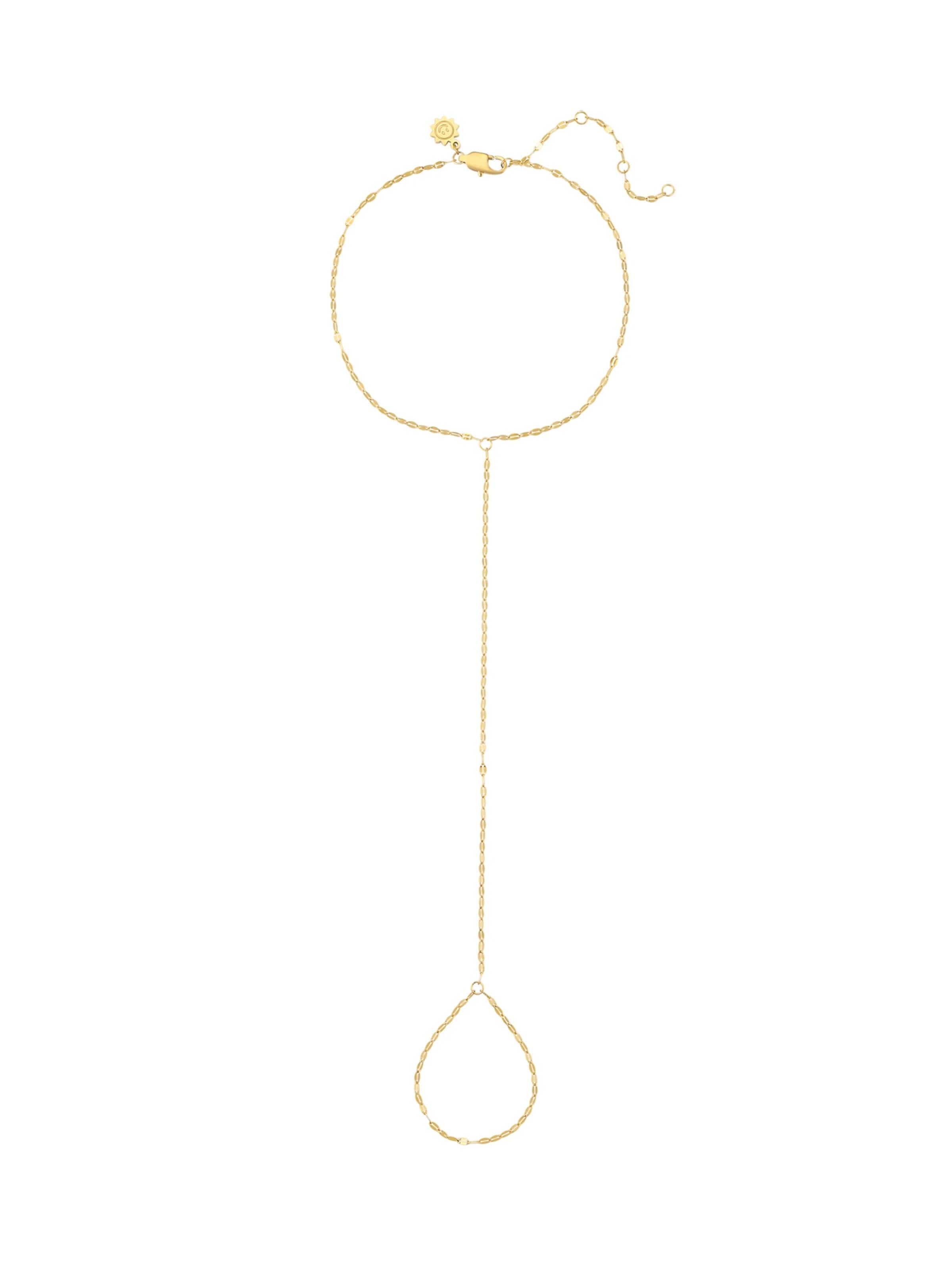 Hey Happiness - Joyería para pies 'Flattened Rolo Toe Chain' en oro