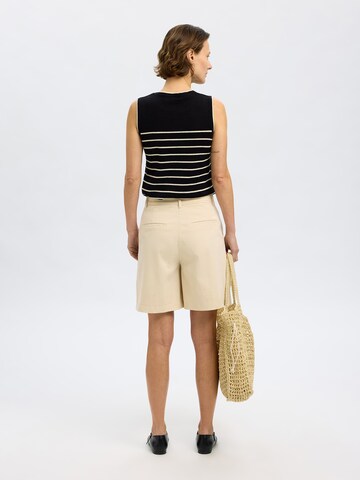 SELECTED FEMME Loosefit Lærredsbukser 'SLFVienna' i beige