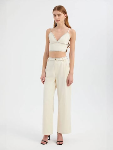 Wide Leg Pantalon Hiccup en blanc