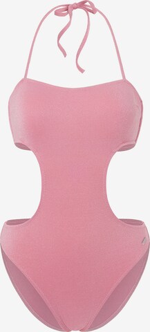 Pepe Jeans Bandeau Swimsuit in Pink: front