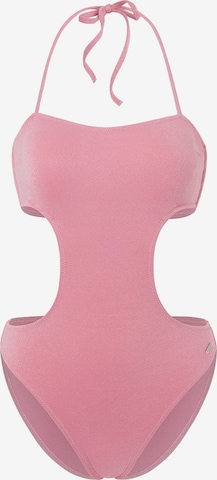 Pepe Jeans Bandeau Swimsuit in Pink: front