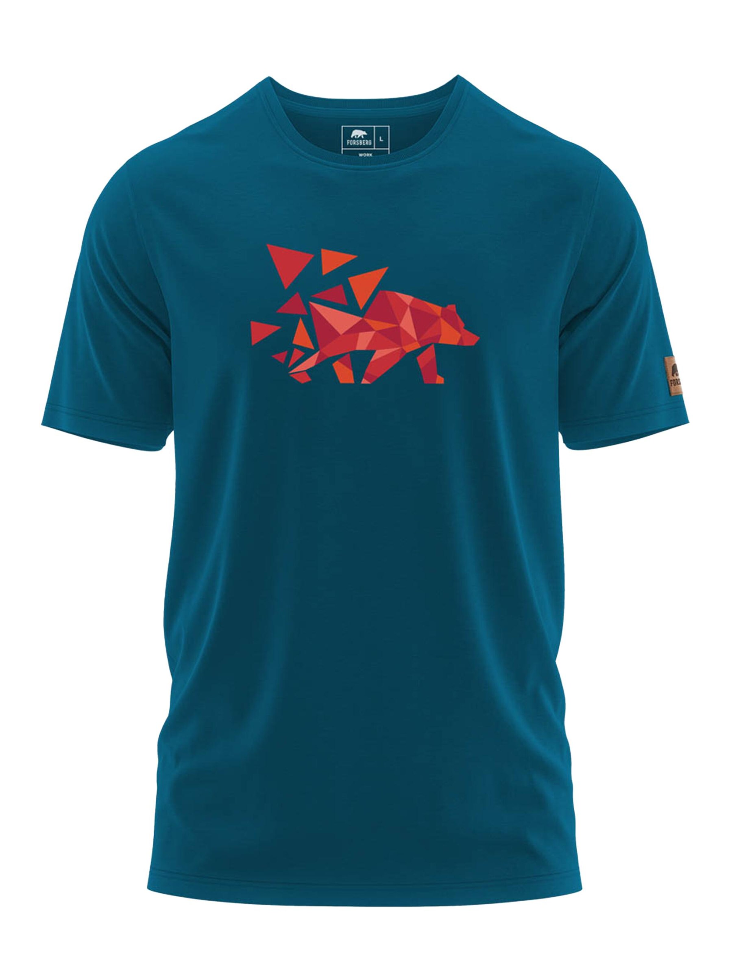 FORSBERG Shirt 'Mikkelson T-Shirt mit Polygonbär'‌‌ in Blau: Vorderseite
