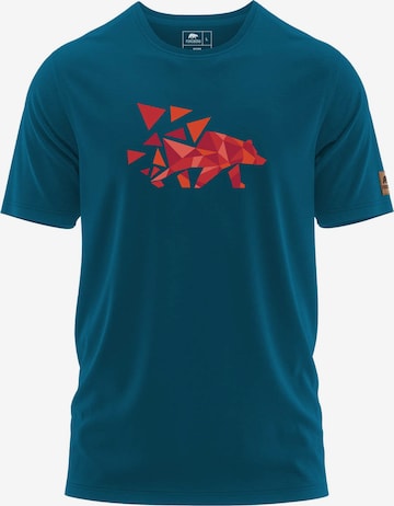 FORSBERG Shirt 'Mikkelson T-Shirt mit Polygonbär' in Blau: Vorderseite