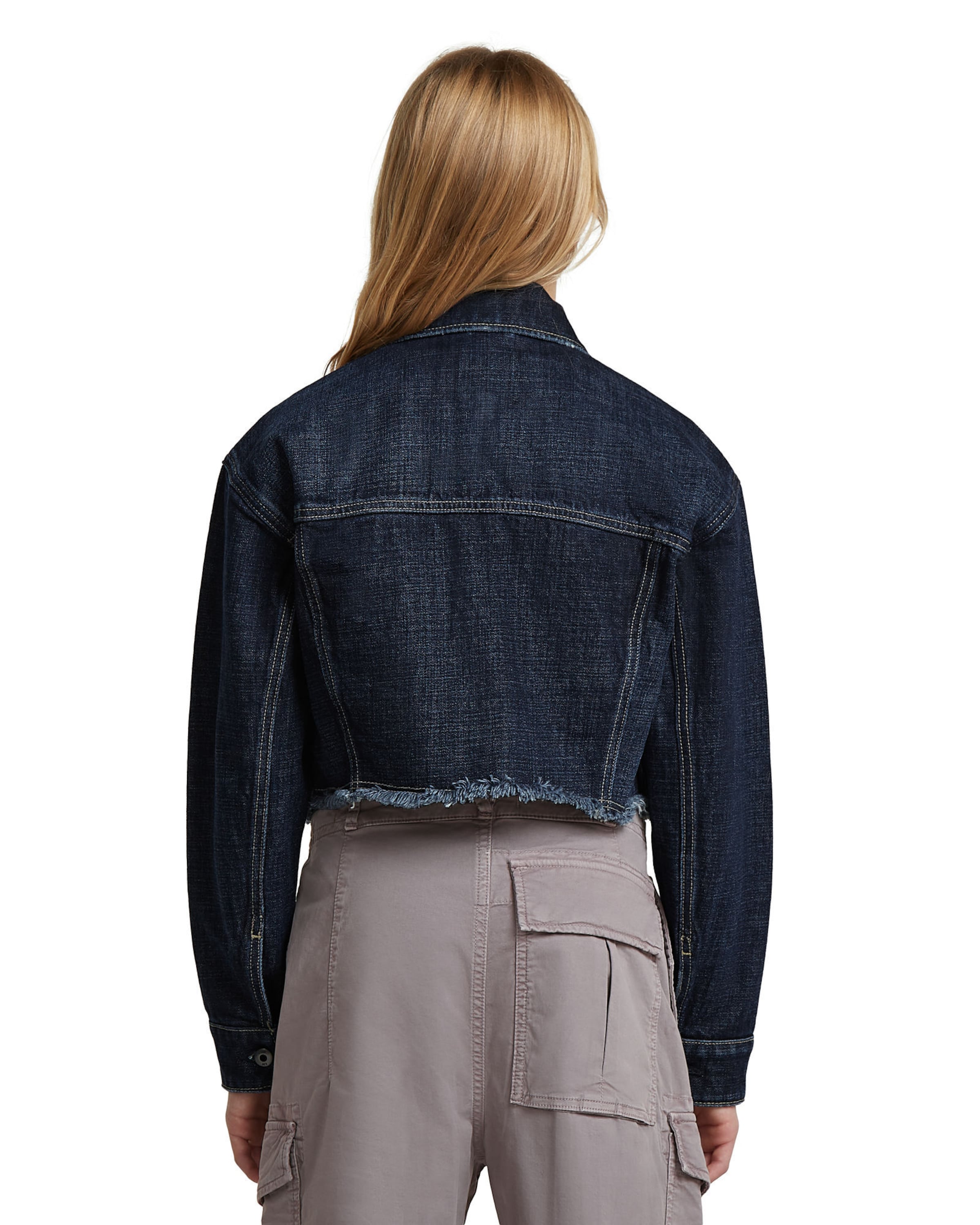G-STAR Tussenjas 'Girls Cropped Denim Jacket' in Blauw