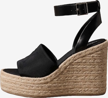 Sandales 'Elisabeth' Calvin Klein en noir : devant