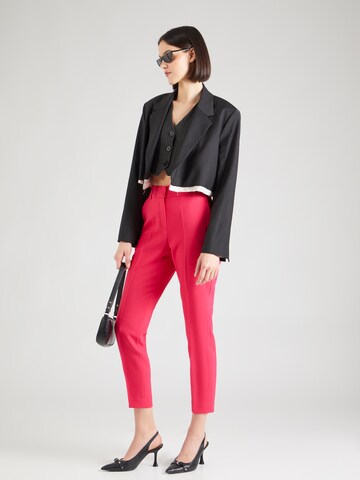 Coupe slim Pantalon à plis s.Oliver BLACK LABEL en rose