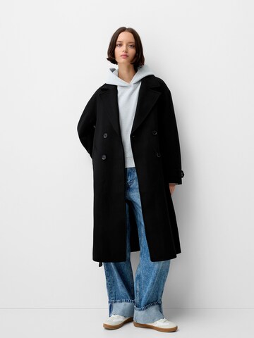 Manteau mi-saison Bershka en noir : devant