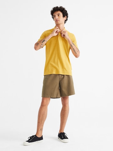 Thinking MU Shirt ' Hemp Polo ' in Yellow: front