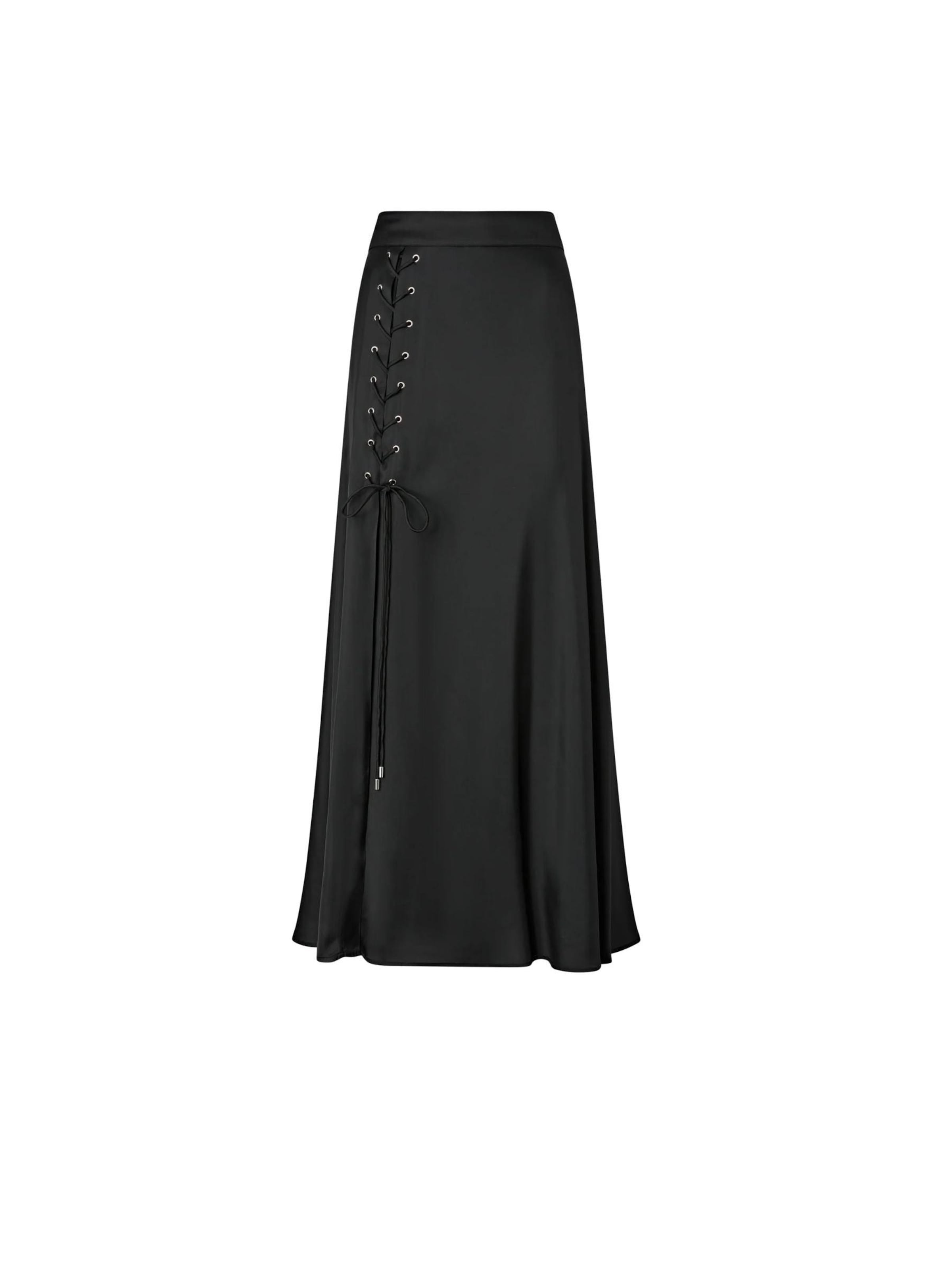 PINKO Skirt 'PINKO CARRARA GONNA TWILL FLUIDO GONNA' in Black: front