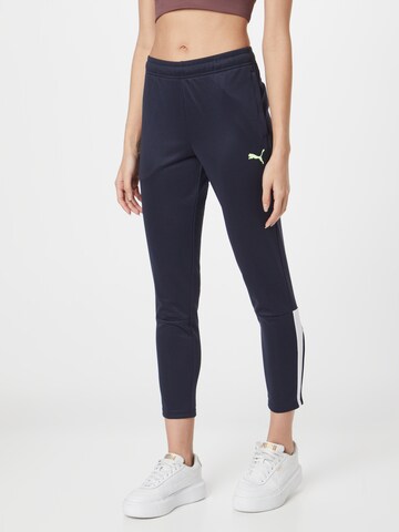 Effilé Pantalon de sport PUMA en bleu : devant