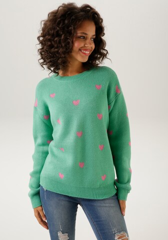 Aniston CASUAL Sweater in Green: front