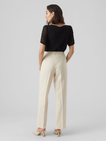 VERO MODA Regular Trousers with creases in Beige