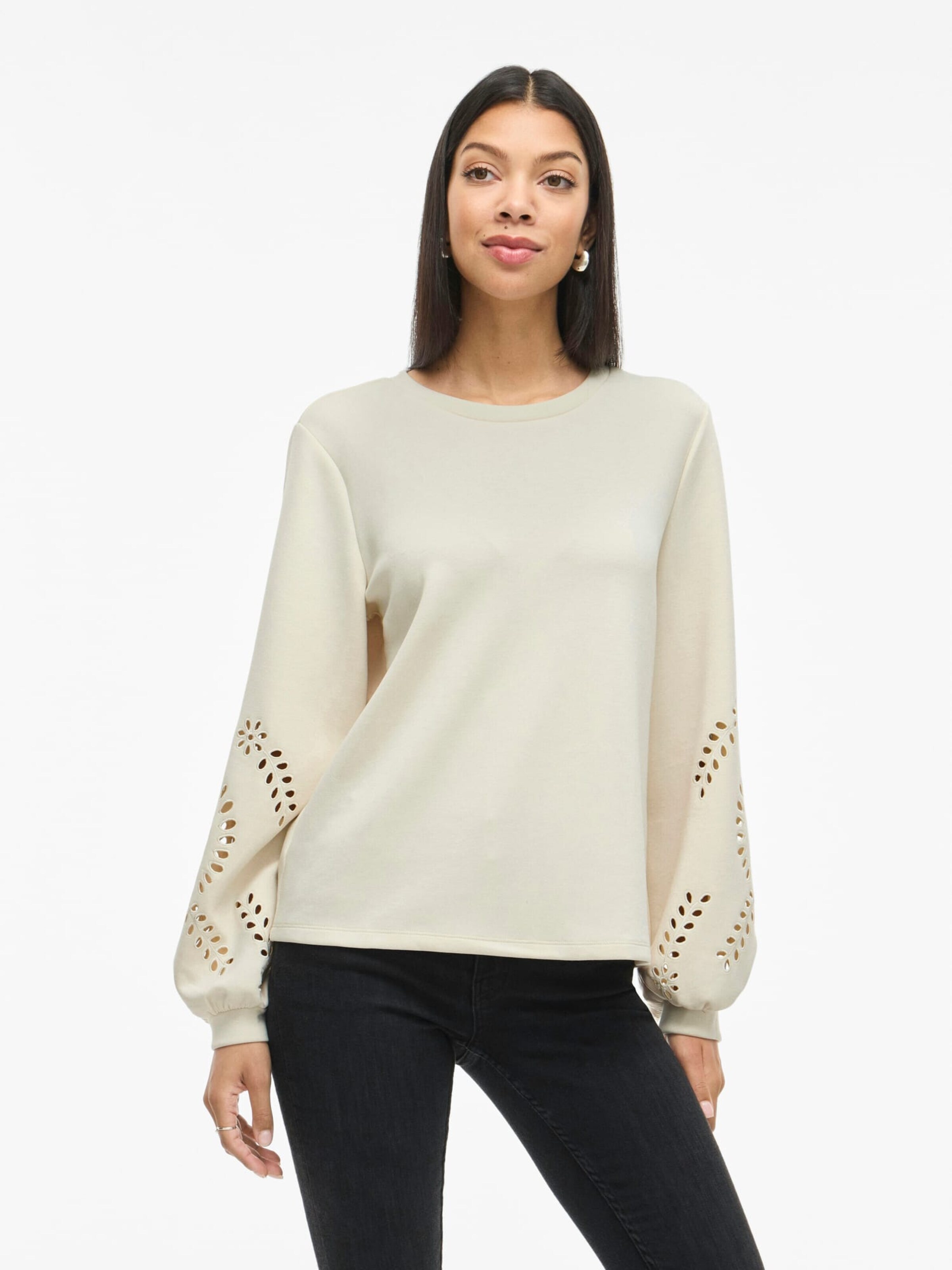 VILA Sweatshirt 'Sandy' in Beige: voorkant
