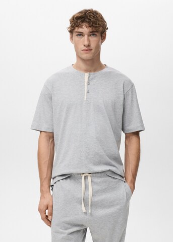 MANGO MAN Long Pajamas 'Nightcot' in Grey