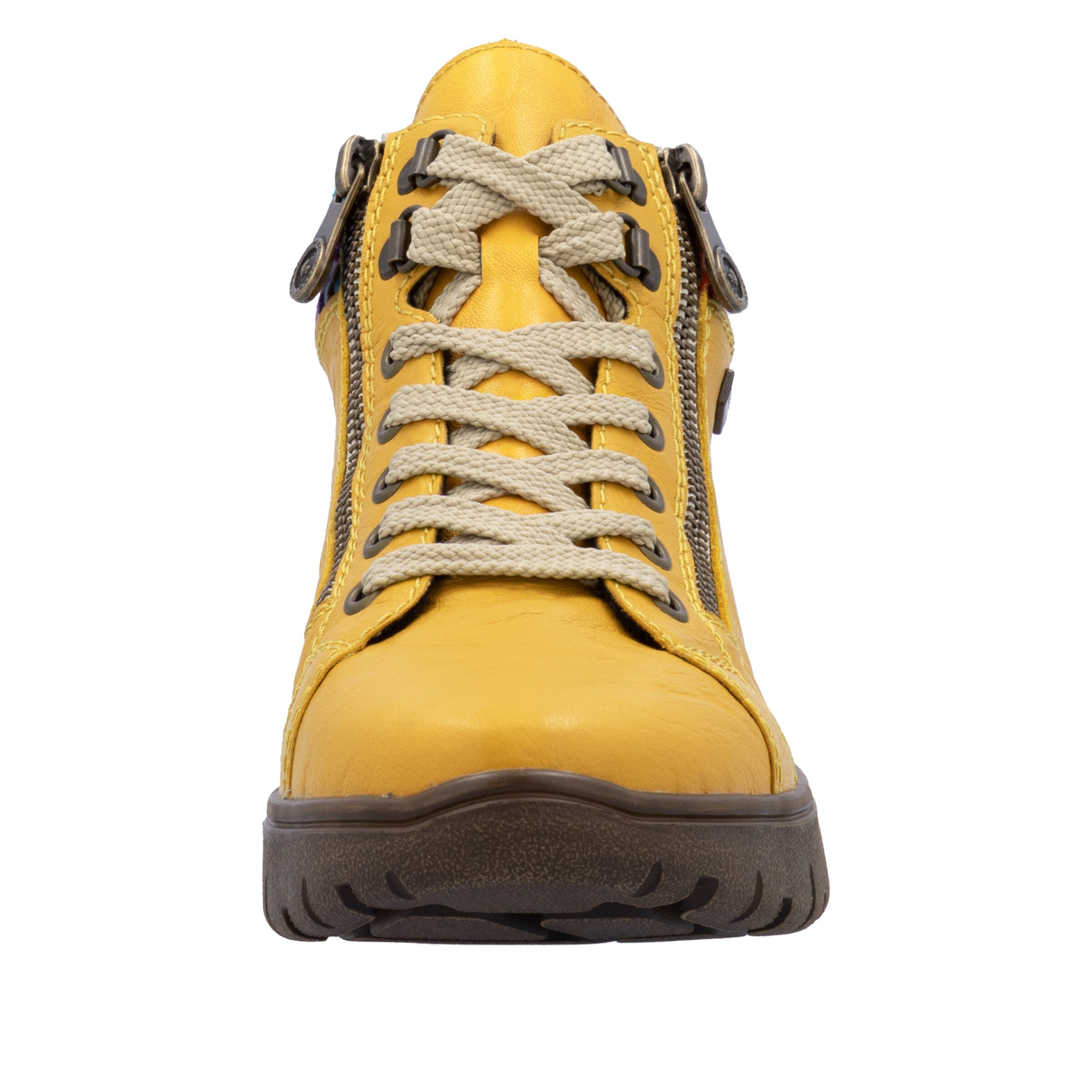 Rieker Lace-Up Ankle Boots in Yellow