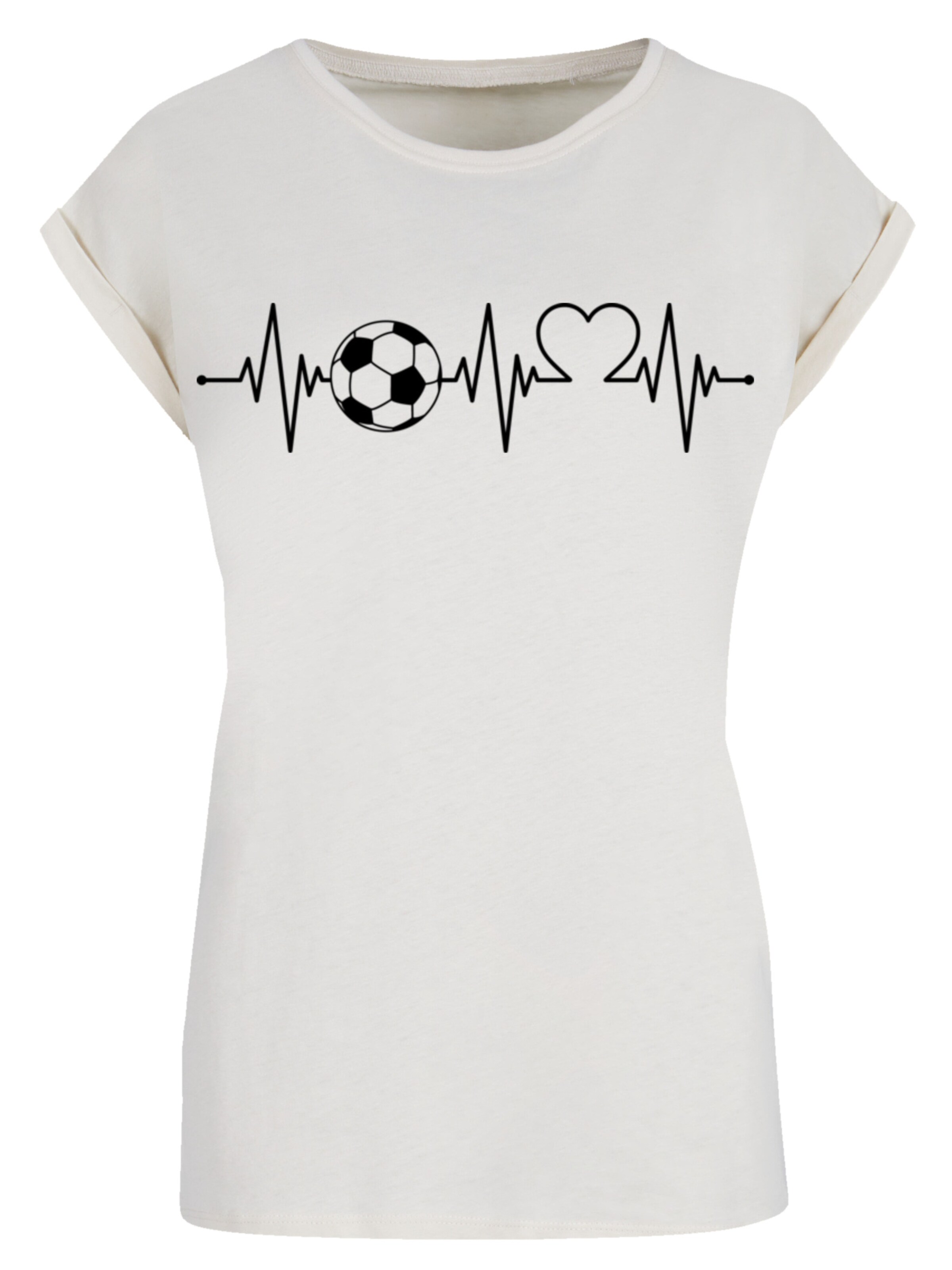 F4NT4STIC Shirt 'Heartbeat Soccer' in Beige: front