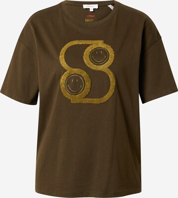 s.Oliver Shirt 'T-Shirt kurzarm' in Groen: voorkant