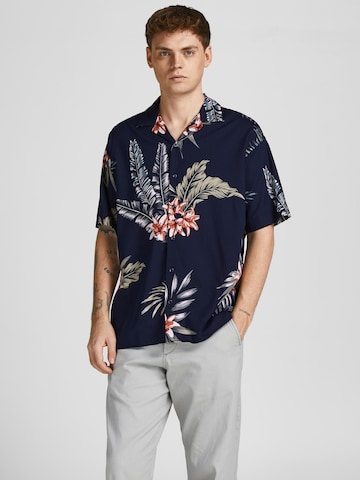 JACK & JONES Классический крой Рубашка 'Tropic Resort' в Синий: спереди