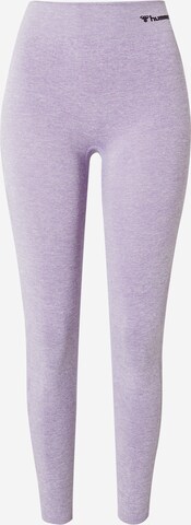 Hummel Skinny Workout Pants in Purple: front