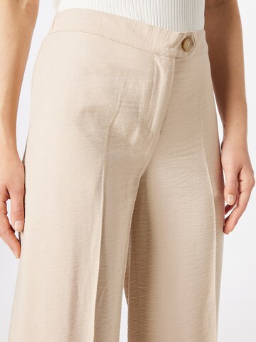 ICHI Wide leg Pleated Pants in Beige