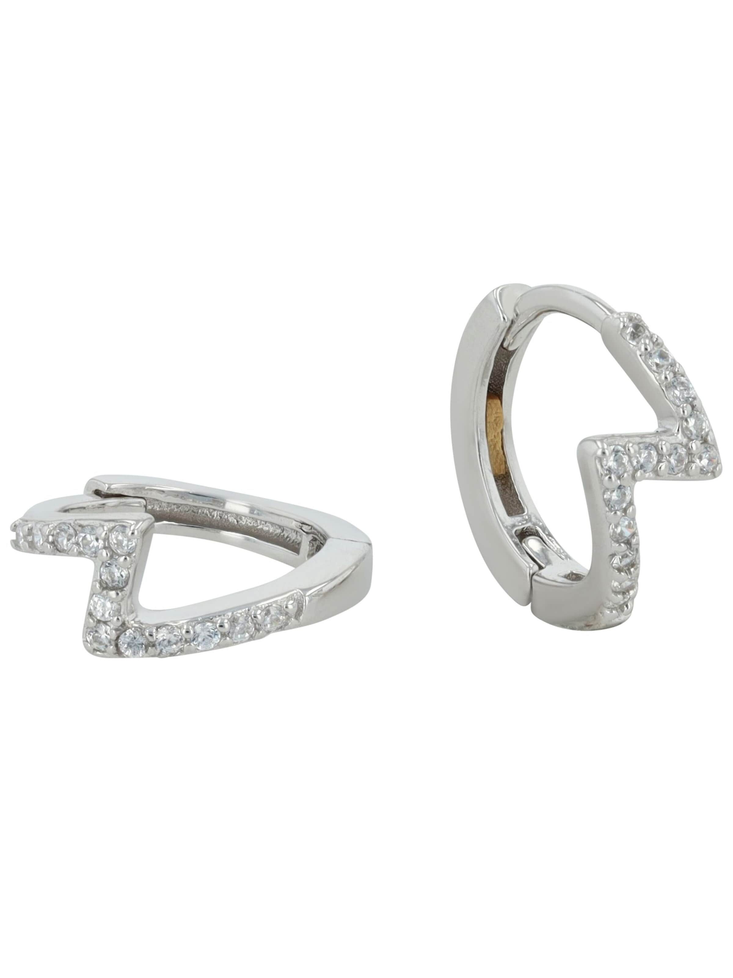 Akzent Earrings '"Mathilde" aus 925 Sterlingsilber, rhodiniert, langlebig' in Silver: front