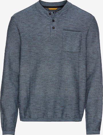 CAMEL ACTIVE Henley Langarmshirt aus Baumwollmix in Blau: Vorderseite