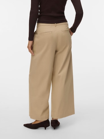 VERO MODA Wide Leg Hose 'AWVana' in Braun