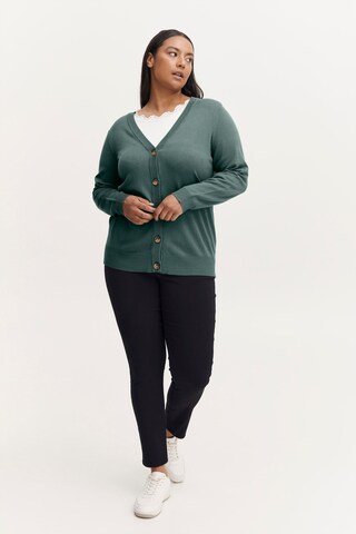 Fransa Curve Strickjacke 'BLUME' in Grün