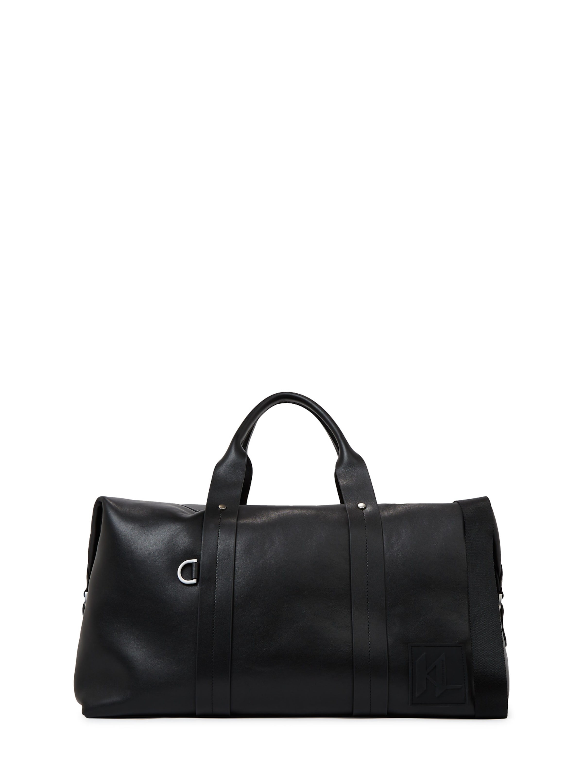 Karl Lagerfeld Weekend bag ' Weekender mit Monogramm-Aufnäher ' in Black: front