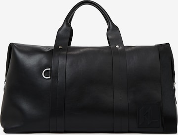 juoda Karl Lagerfeld „Weekender“ krepšys ' Weekender mit Monogramm-Aufnäher ': priekis
