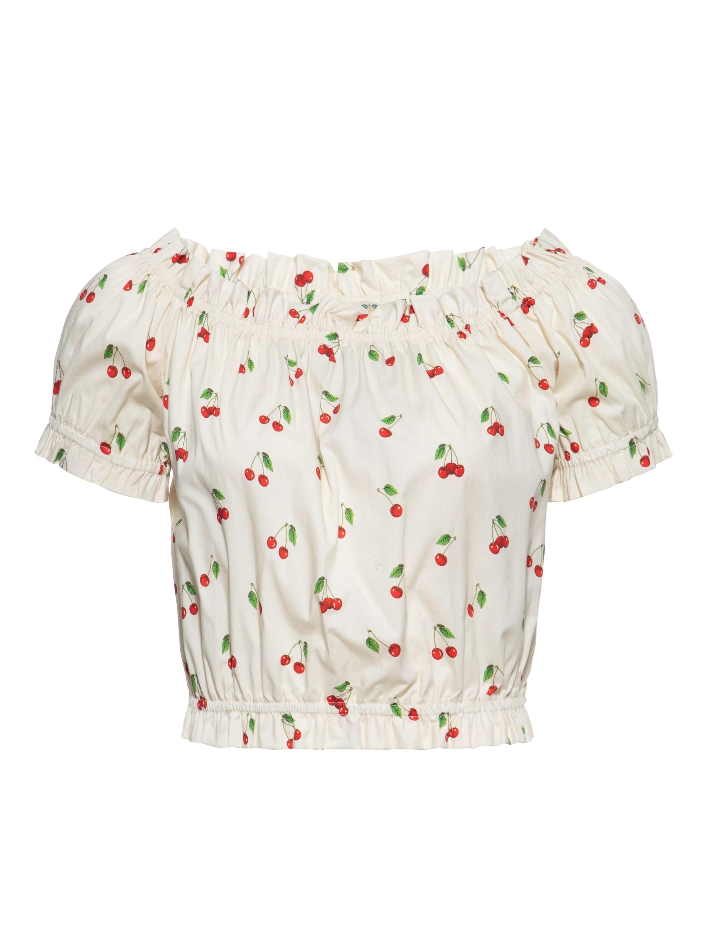 Queen Kerosin Bluse 'Cherry'‌ in XXXL in offwhite, Produktansicht