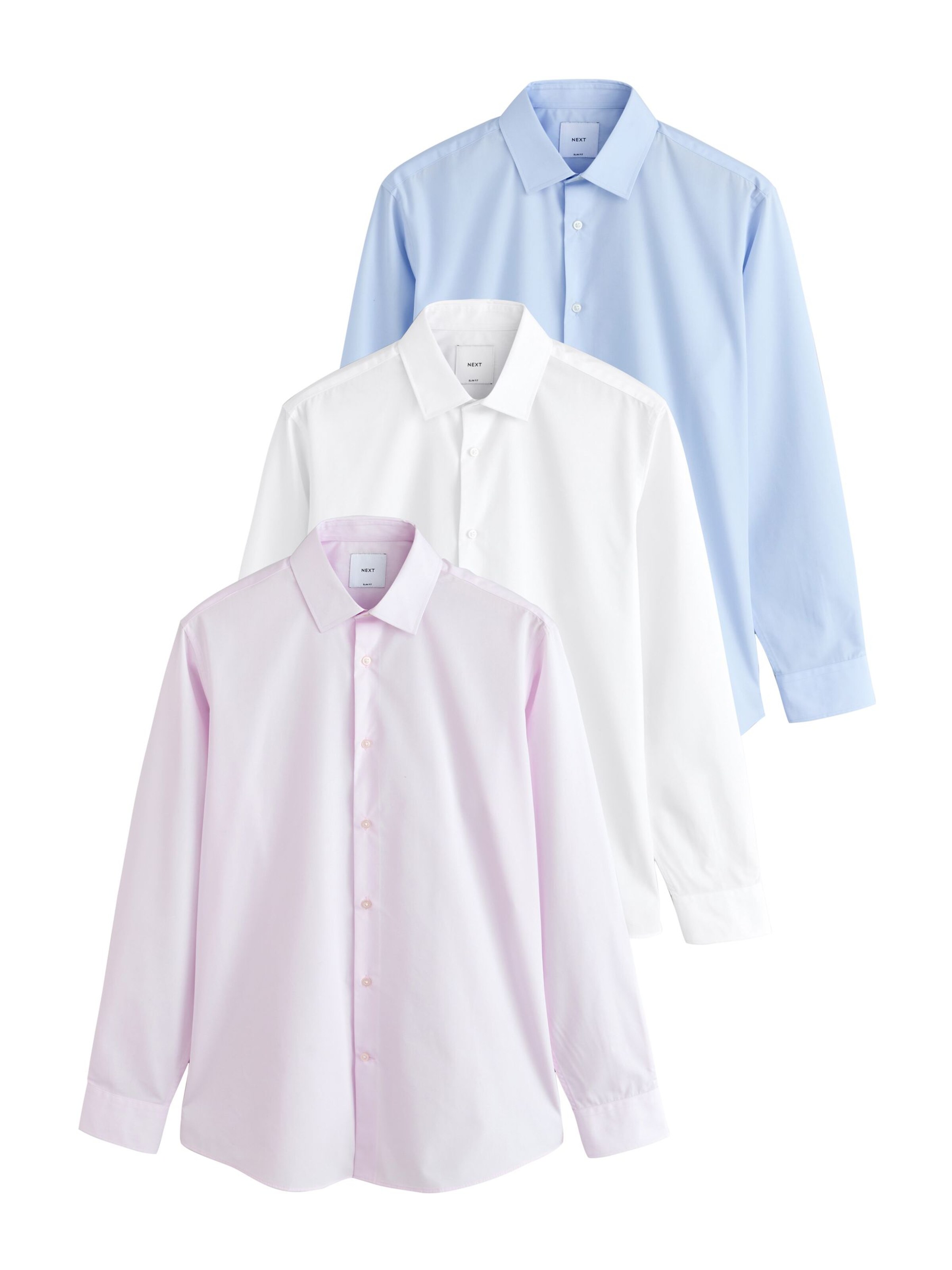 Next Hemd in S in hellblau / pastellpink / weiß, Produktansicht
