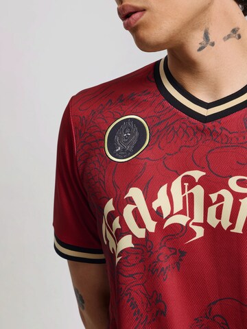 Ed Hardy Shirt 'Soaring Dragon Football' in Rood