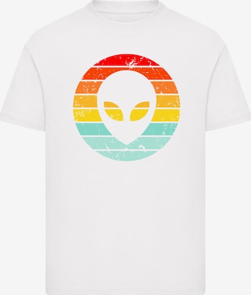 T-Shirt 'Alien Retro Sonnenuntergang' F4NT4STIC en blanc : devant