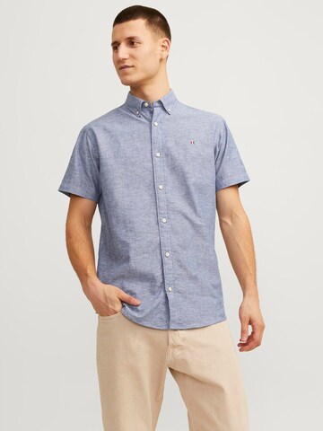 Coupe slim Chemise 'Summer' JACK & JONES en bleu : devant