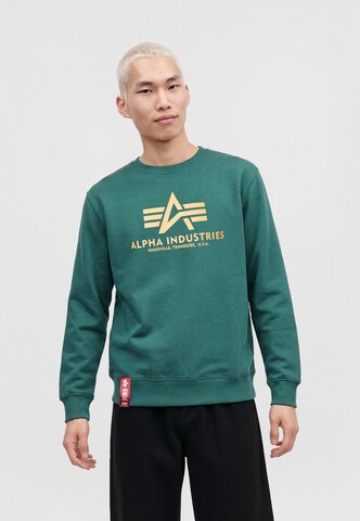 Sweat-shirt ALPHA INDUSTRIES en vert : devant