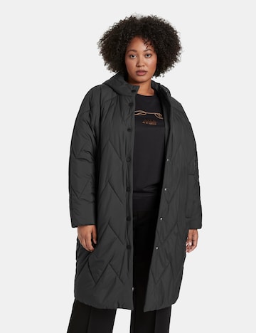 SAMOON Between-Seasons Coat in Black: front