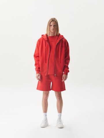 Ossy Homer Sweatshirt 'Zip Hoodie Heavy Cotton 450 Gsm' in Red