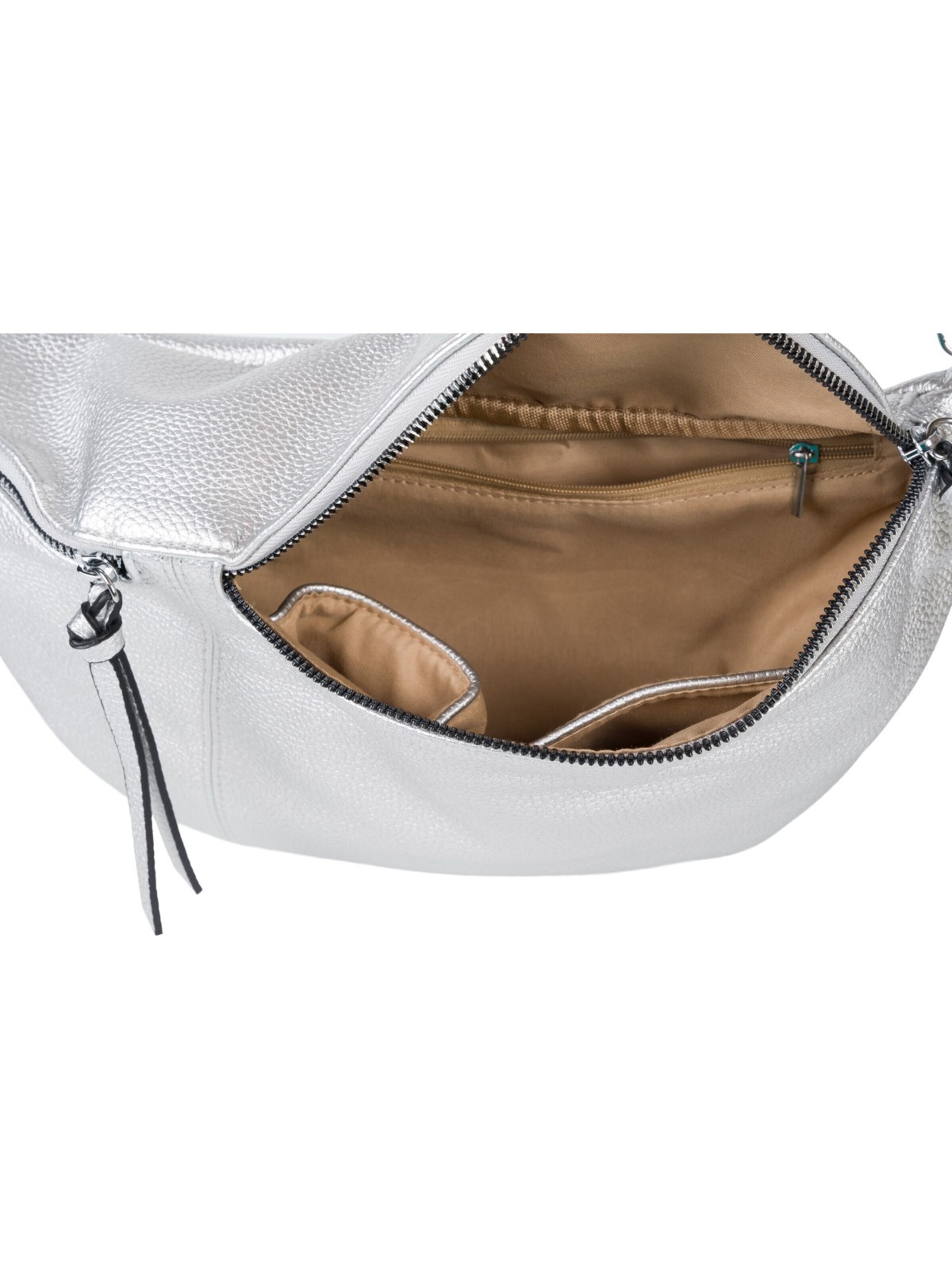 styleBREAKER Crossbody bag 'Halbmond Crossbody Bag Set 3-Teilig' in Silver
