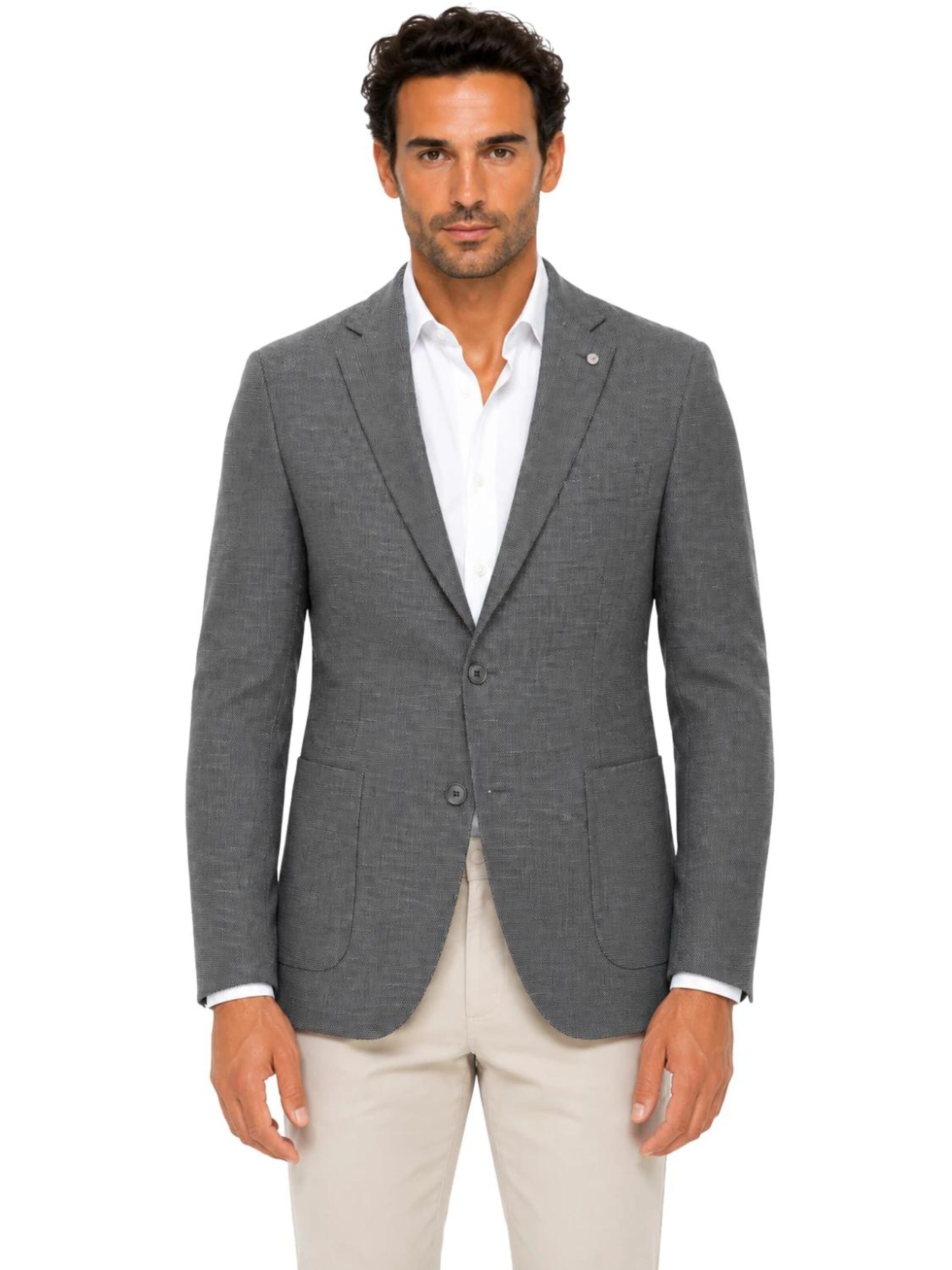Guild Super Slim Fit Business Blazer 'Extra Slim fit Herren Sakko' in Grey: front