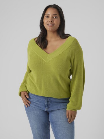 Vero Moda Curve Pullover 'TULEX' in Grün: Vorderseite