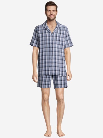 SEIDENSTICKER Pyjama kort 'Classic Twill' in Blauw