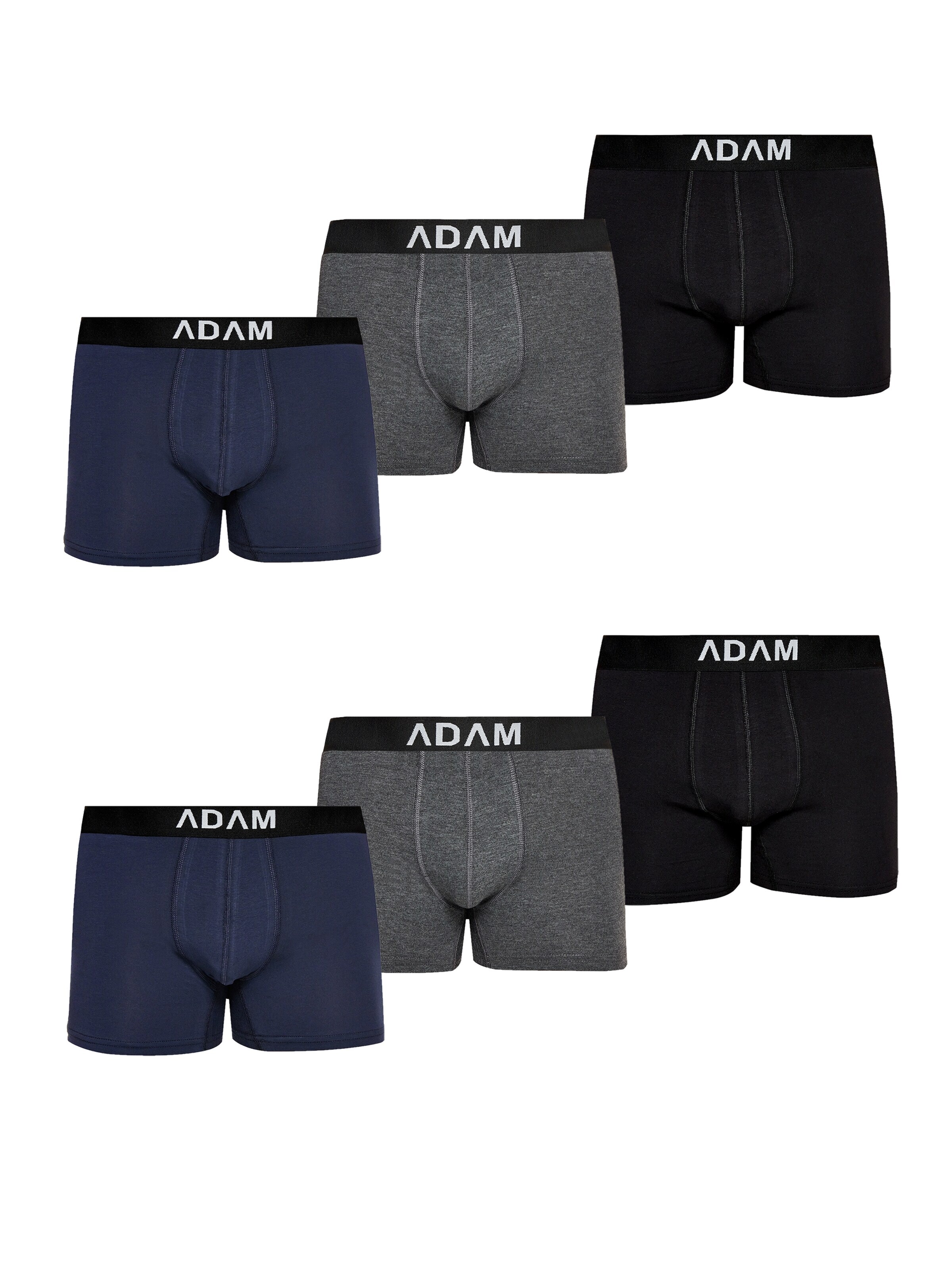 Adam Boxershorts '6er Pack'‌‌‌‌‌ in Schwarz: Vorderseite