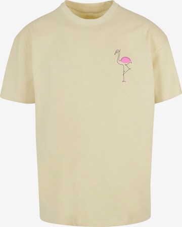 Merchcode Shirt 'Flamingo' in Geel: voorkant